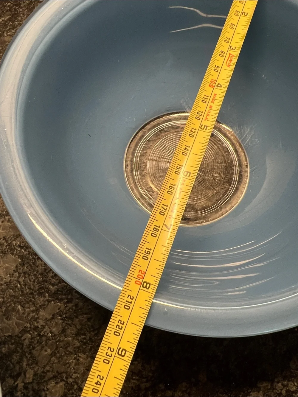 Set of 2 Pyrex Blue Mixing Bowls in Light Blue and Sky Blue. 325 and 323 sizes.